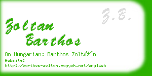 zoltan barthos business card